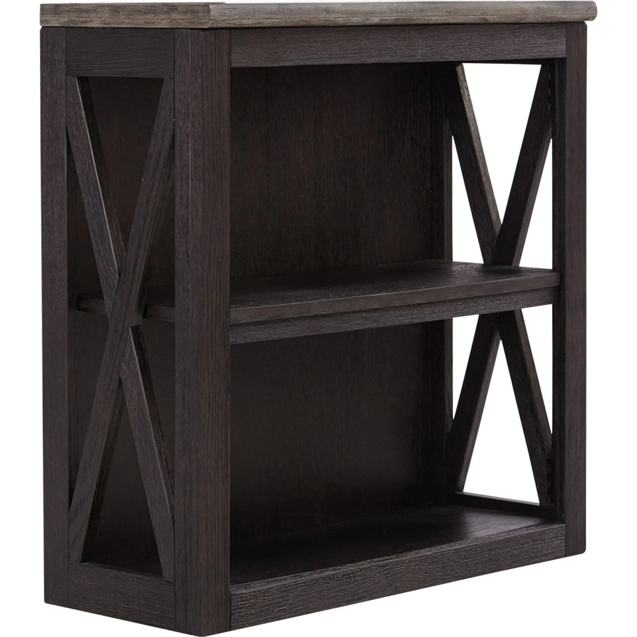 Tyler Creek Medium Bookcase - Grayish Brown/Black