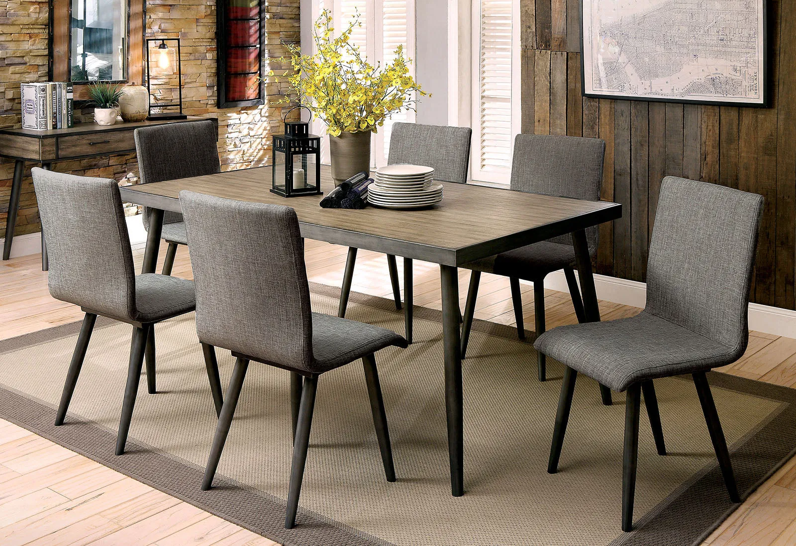 Vilhelm I Gray 7 Pc. Dining Table Set